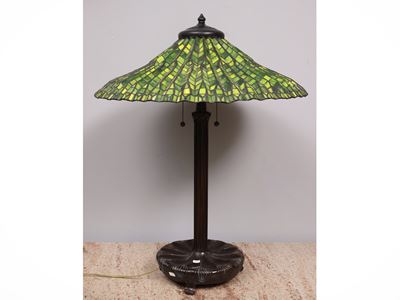 Grande lume, antimonio e pasta di vetro, stile Art Nouveau/Art Déco