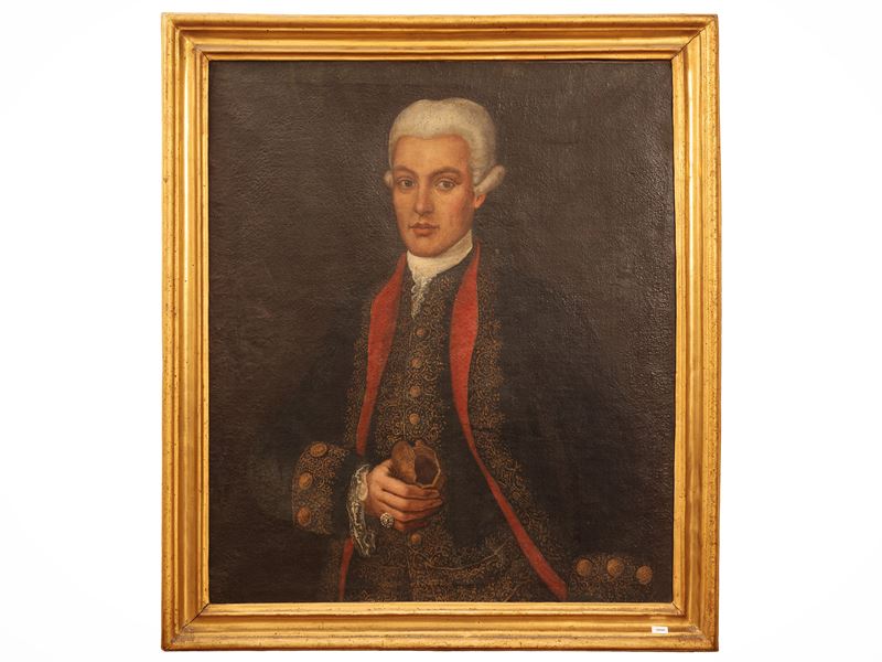 Scuola Veneta del XVIII Secolo - Ritratto di Gentiluomo con Tabacchiera