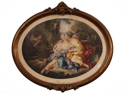 Boucher, Venere che disarma Amore; Silvia guarisce Filide dalla puntura di un’ape, due stampe acq...