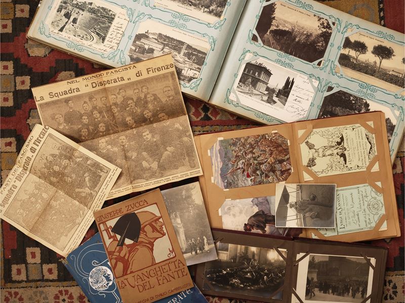Grande collezione di cartoline d’epoca, in gran parte entro fascicoli