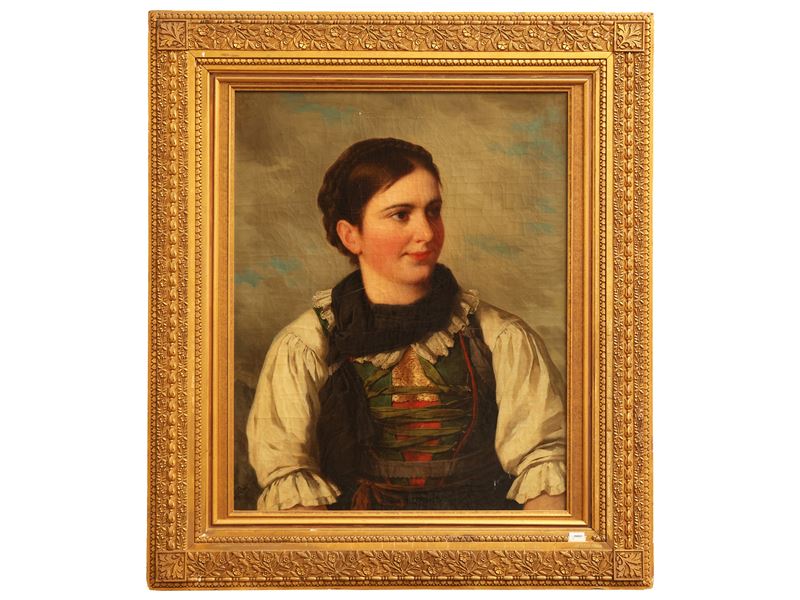 Josef Buche - Ritratto di fanciulla in abiti tradizionali