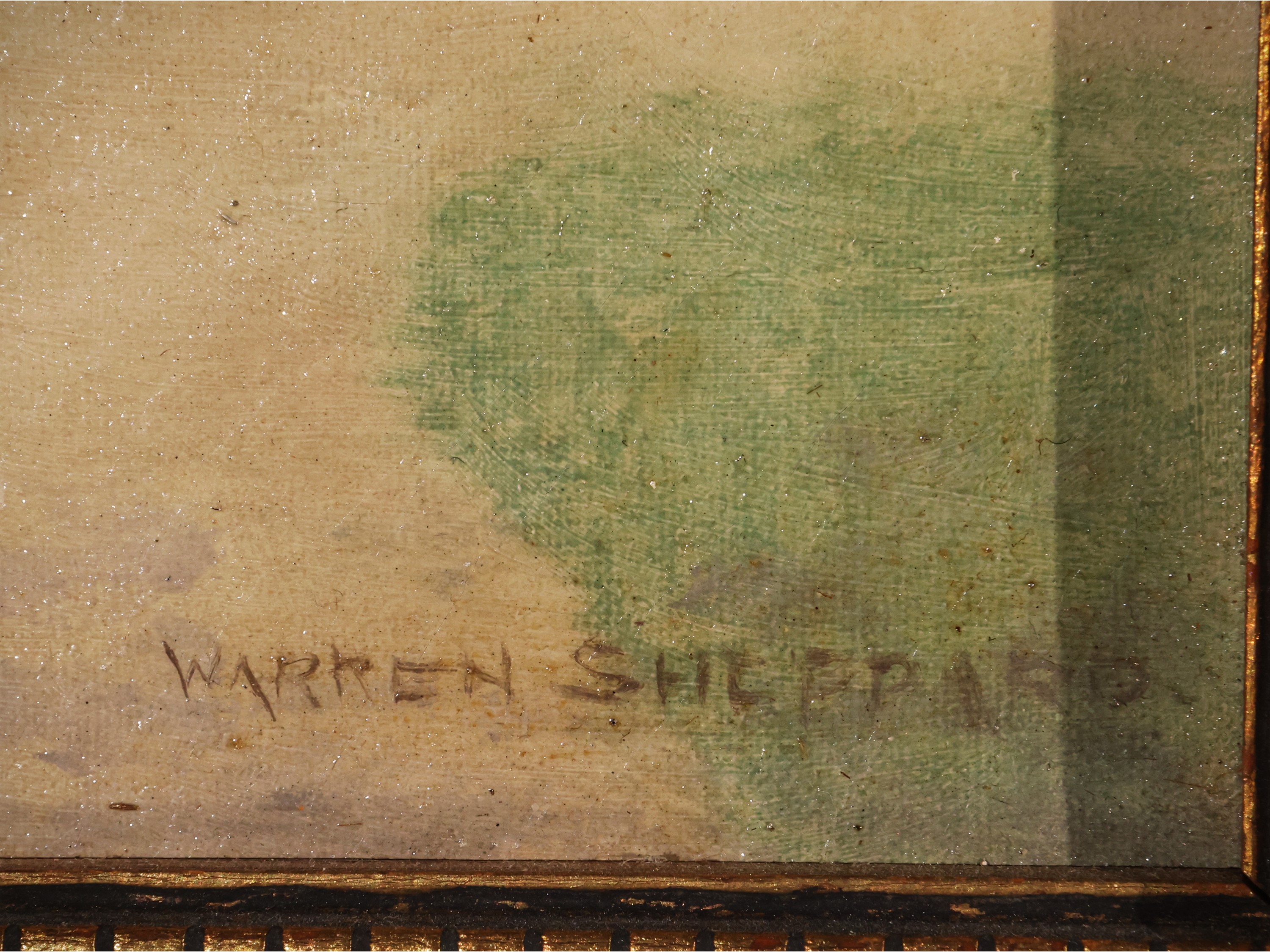 Da Warren W. Sheppard - Scorcio veneziano, olio su tela in cornice