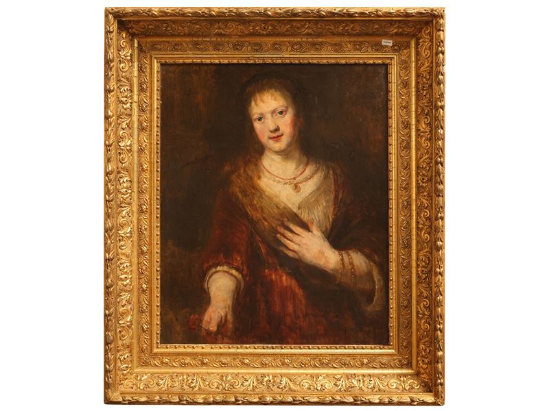 Da Rembrandt Harmenszoon Van Rijn - Ritratto di Saskia con un fiore