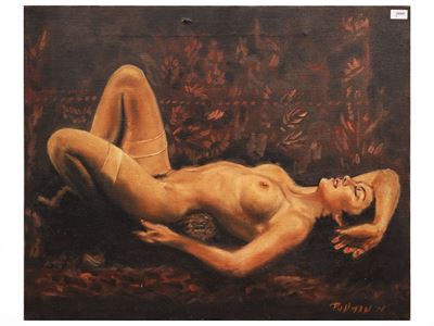 Nudo femminile, olio su tela, firmato e datato