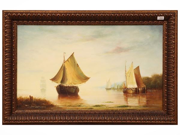 Jean Laurent - Marina con barche da pesca