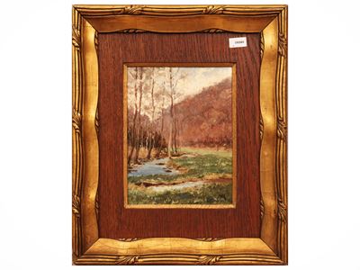 Scuola francese dell’inizio del XX secolo, Ruscello nel bosco