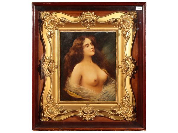 Scuola tedesca del XIX/XX secolo : Nudo femminile  - Asta Rinnovare con  stile - Maison Bibelot - Casa d'Aste Firenze - Milano