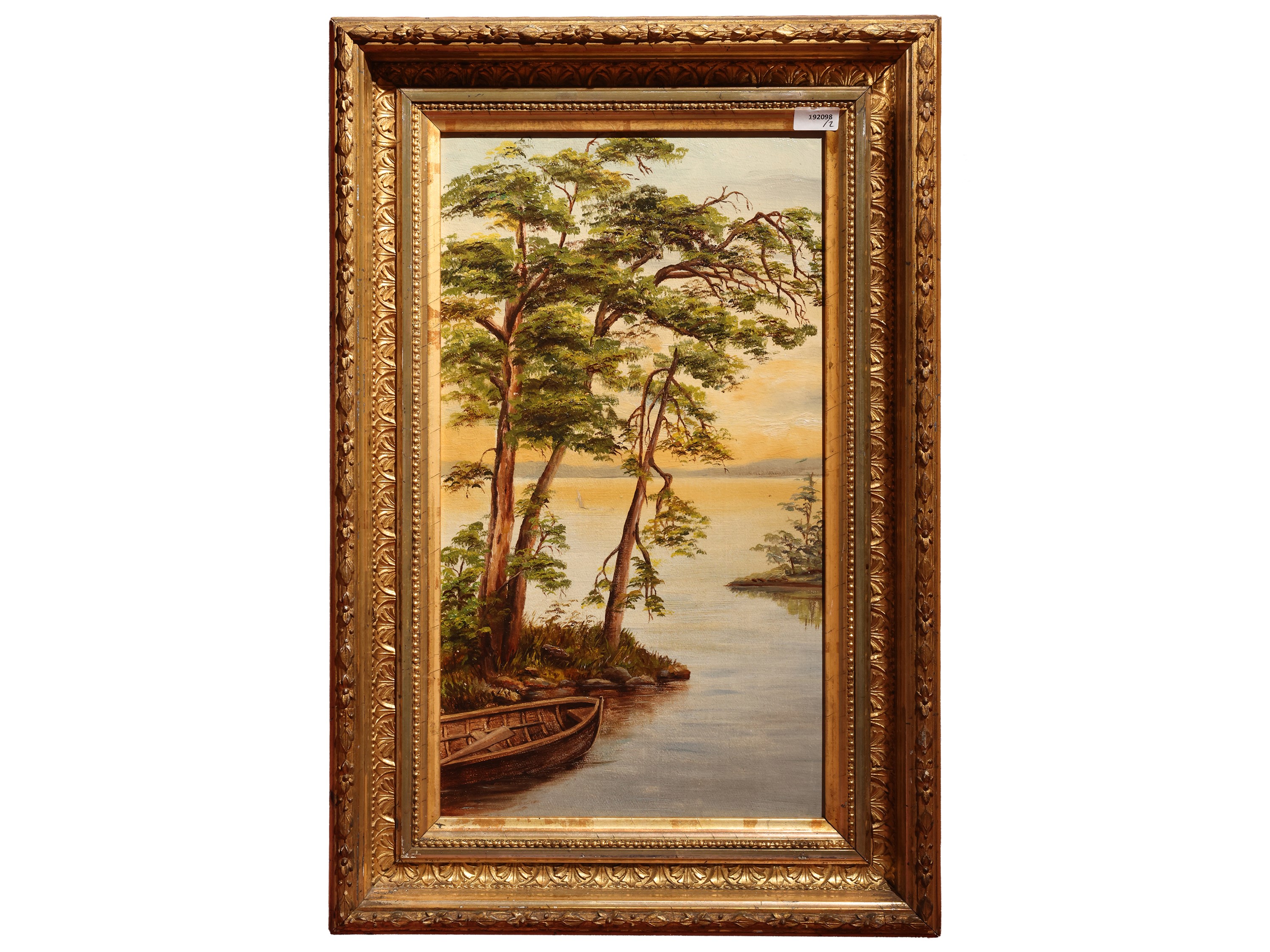 Raymond Hill, Dune a Saint Augustine - Paesaggio lacustre, olio su cartone e tela