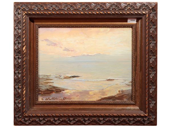 Konstantin Alexandrovitch Weschtschiloff attribuito : Seascape  - Auction Renew in Style - Maison Bibelot - Casa d'Aste Firenze - Milano