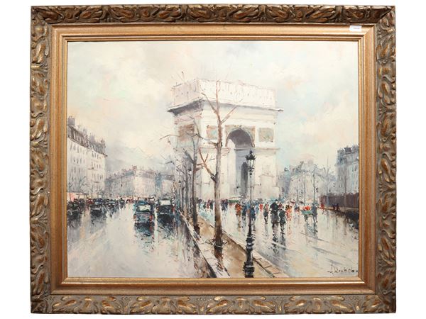 Stephane Wrobel : Veduta di Parigi  - Asta Rinnovare con  stile - Maison Bibelot - Casa d'Aste Firenze - Milano