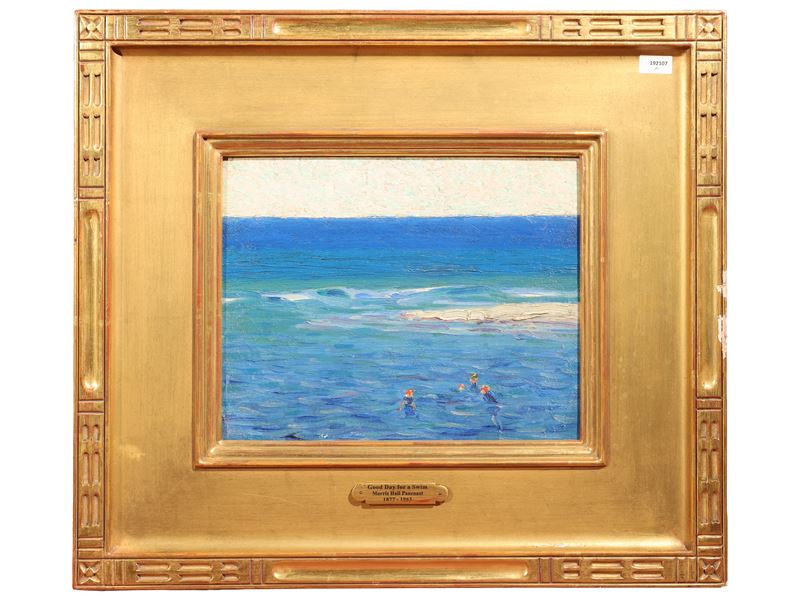 Morris Hall Pancoast - Un'ottima giornata per una nuotata, olio su tavoletta