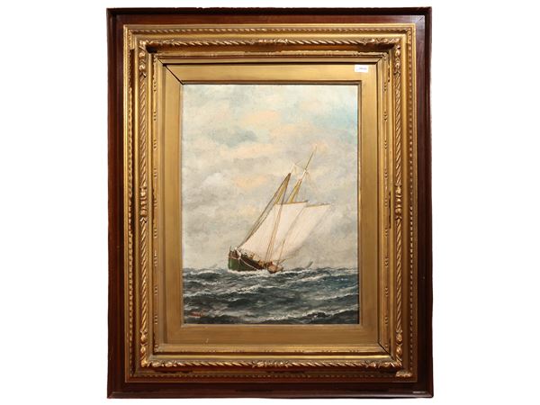 William Pierce Stubbs attribuito : Sailing ship  - Auction Renew in Style - Maison Bibelot - Casa d'Aste Firenze - Milano