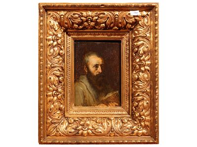 Ritratto di cardinale, olio su faesite firmato