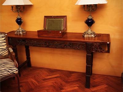 Cina, Console in tek, fine XIX/inizio XX secolo