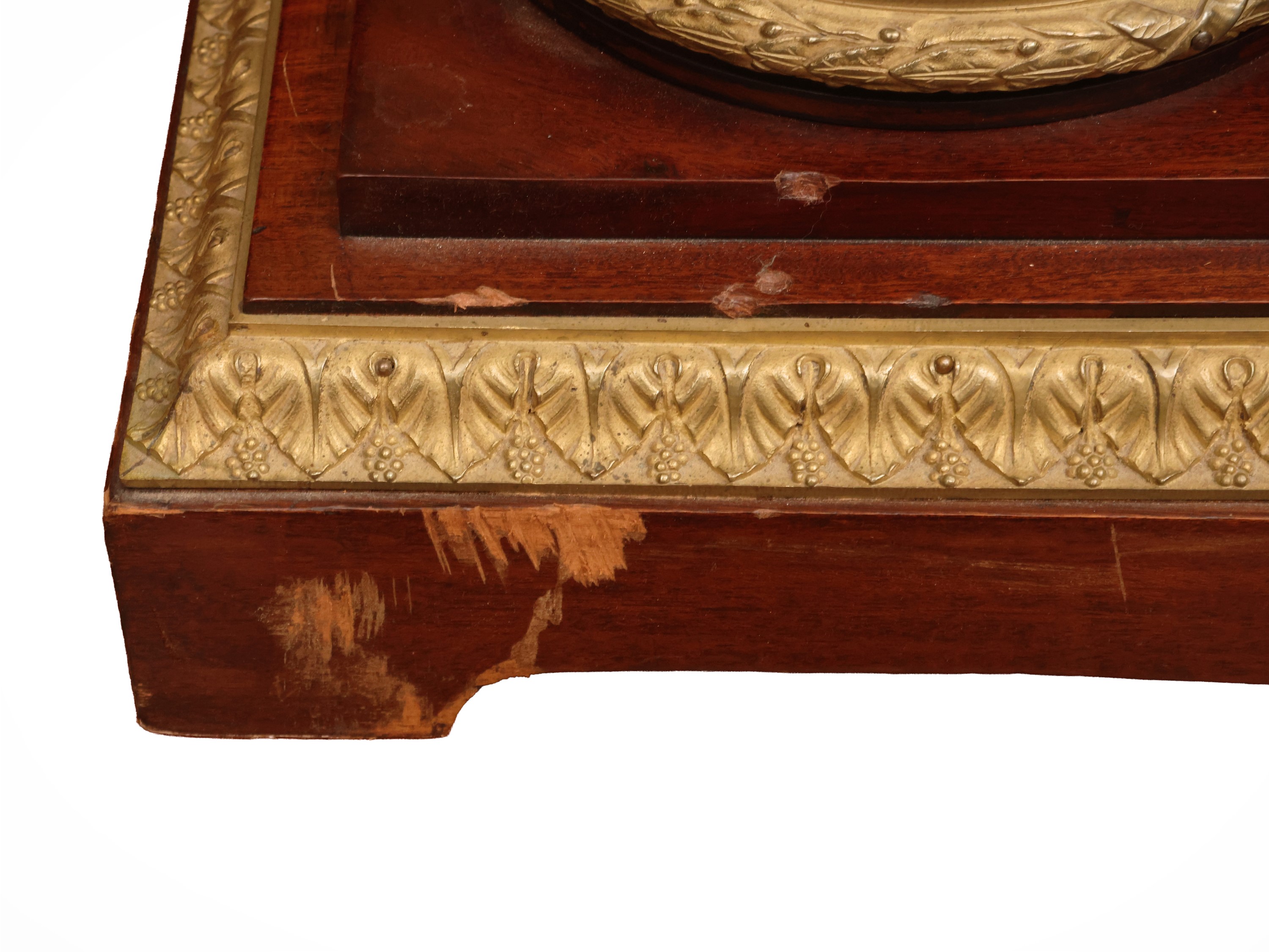 Colonna portasculture in mogano, piano in marmo breccia di Aleppo e bronzo dorato, XIX secolo
