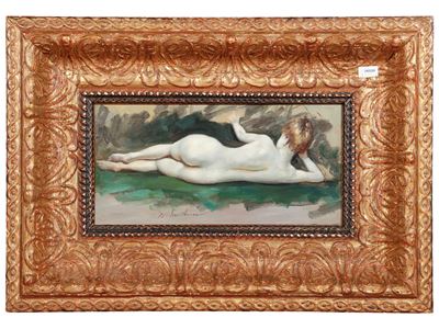 Bozzetto ad olio, Nudo femminile, firmato
