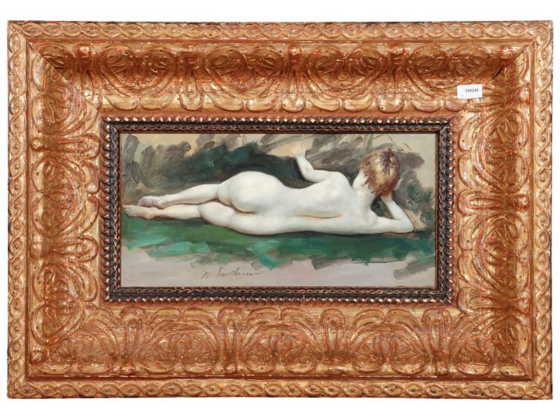 Bozzetto ad olio, Nudo femminile, firmato
