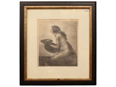 Nudo femminile, matita su carta, firmato