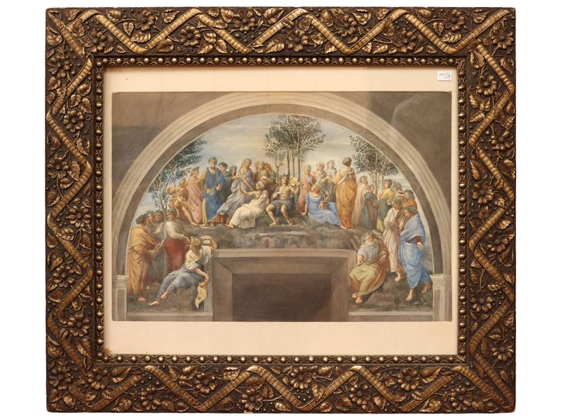 Due dipinti, tempera su cartoncino e acquerello su carta (XIX/XX secolo)