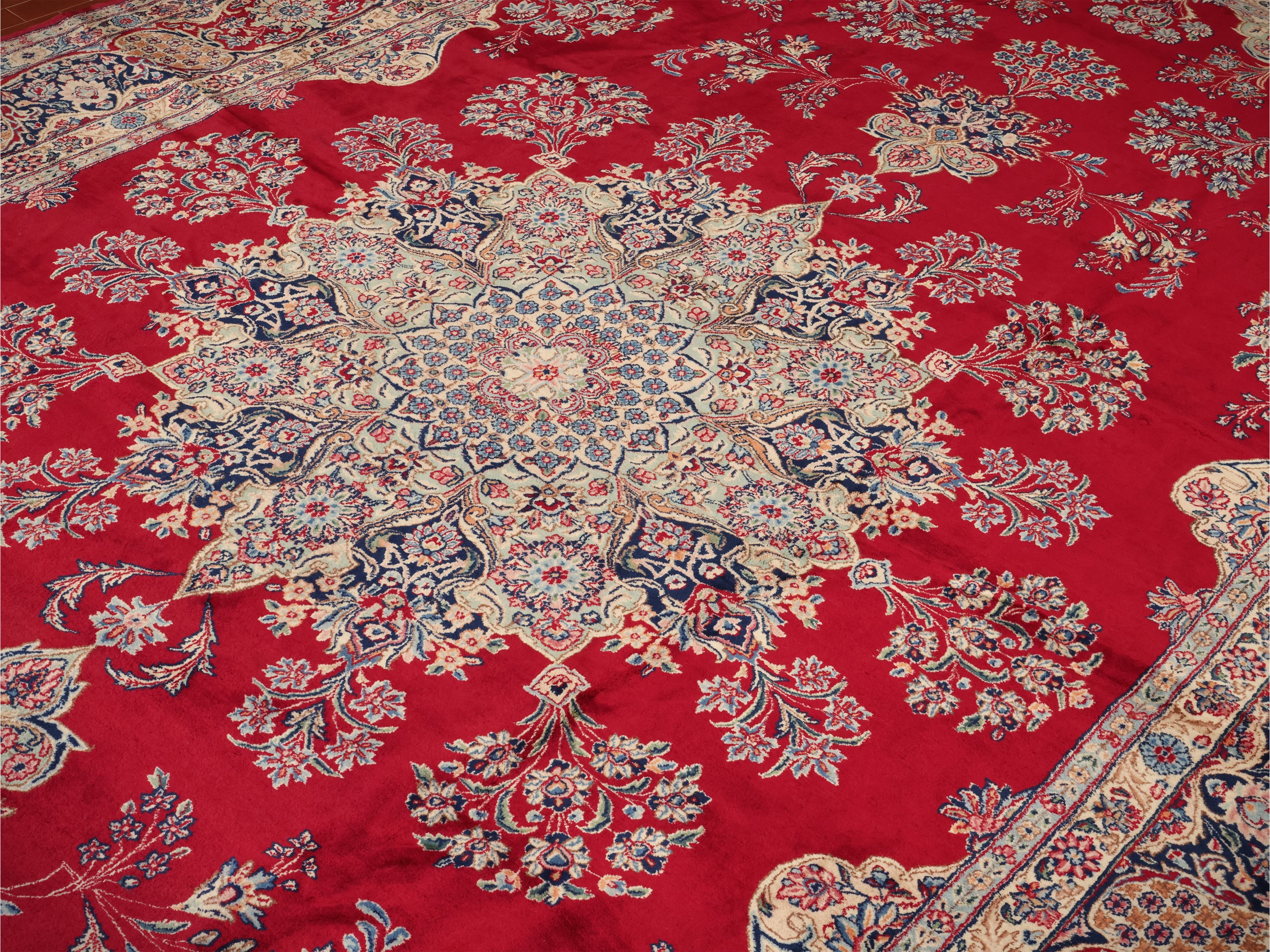 Grande tappeto persiano Kirman di vecchia manifattura, 530x300 cm
