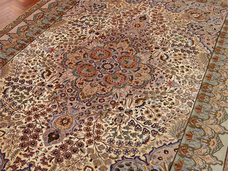 Tappeto persiano Tabriz, in seta, 300x180 cm