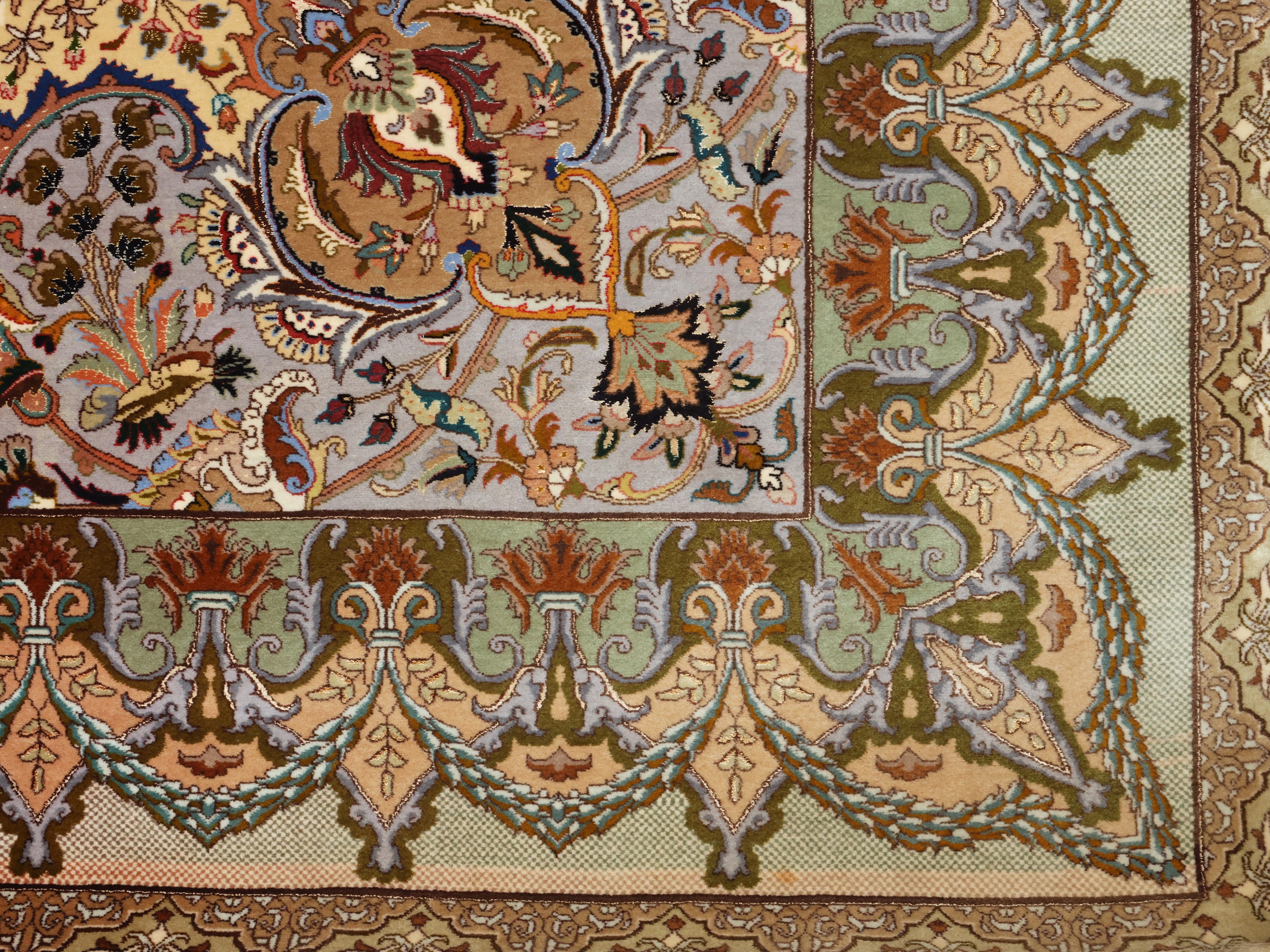 Tappeto persiano Tabriz, in seta, 300x180 cm