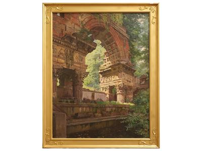 Le rovine romane a Schönbrunn, olio su tela (1914)