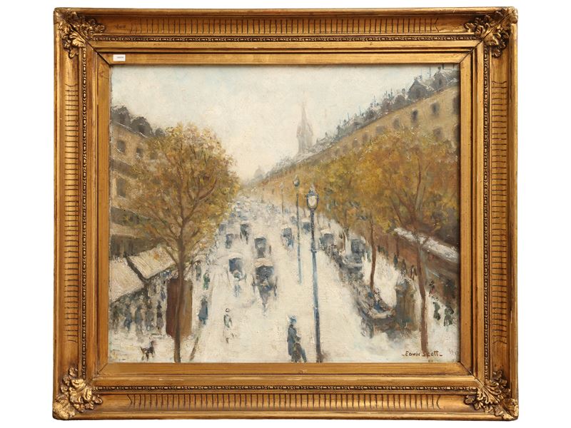 Scuola Francese della Fine del XIX Secolo - Nevicata a Parigi