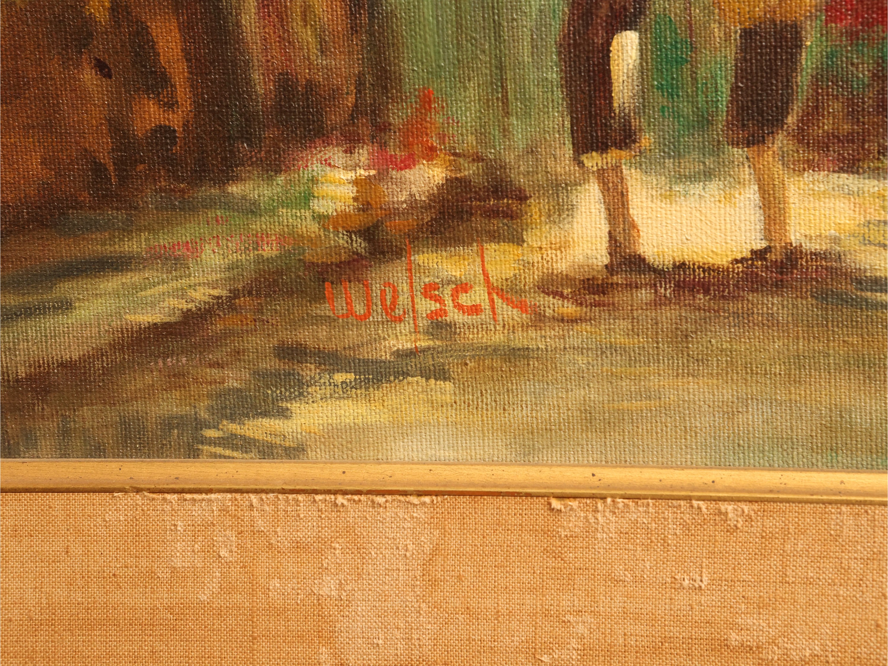 Scorcio parigino, olio su tela, in cornice (XX secolo)