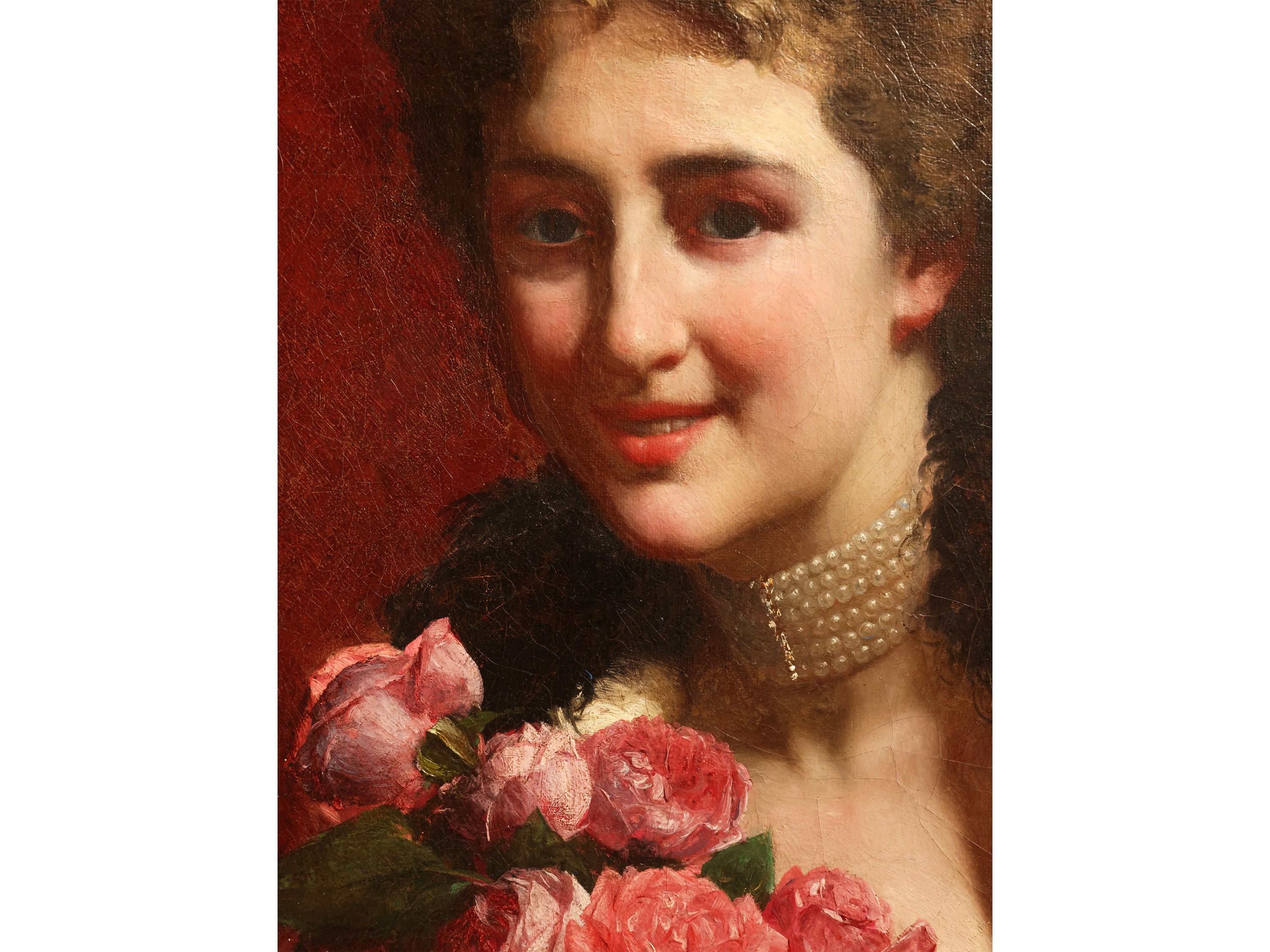 Federico Andreotti - Ritratto di figura femminile con mazzo di rose