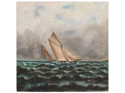 Veliero, olio su tela, XIX/XX secolo