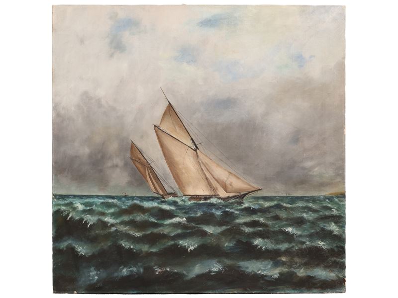 Veliero, olio su tela, XIX/XX secolo