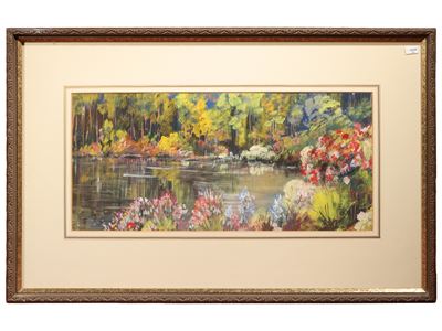 Assortimento di dipinti decorativi, olio su tela, con Mazzo di rose firmato Max Theodor Streckenb...