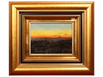 Cacciatore Lungo un Fiume - Roma al Tramonto - Fiori