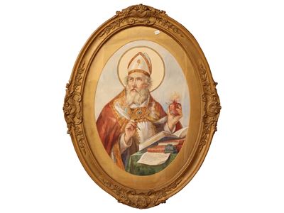 Lotto di dipinti e acquerelli (tecnica mista e acquerello su carta) in cornice