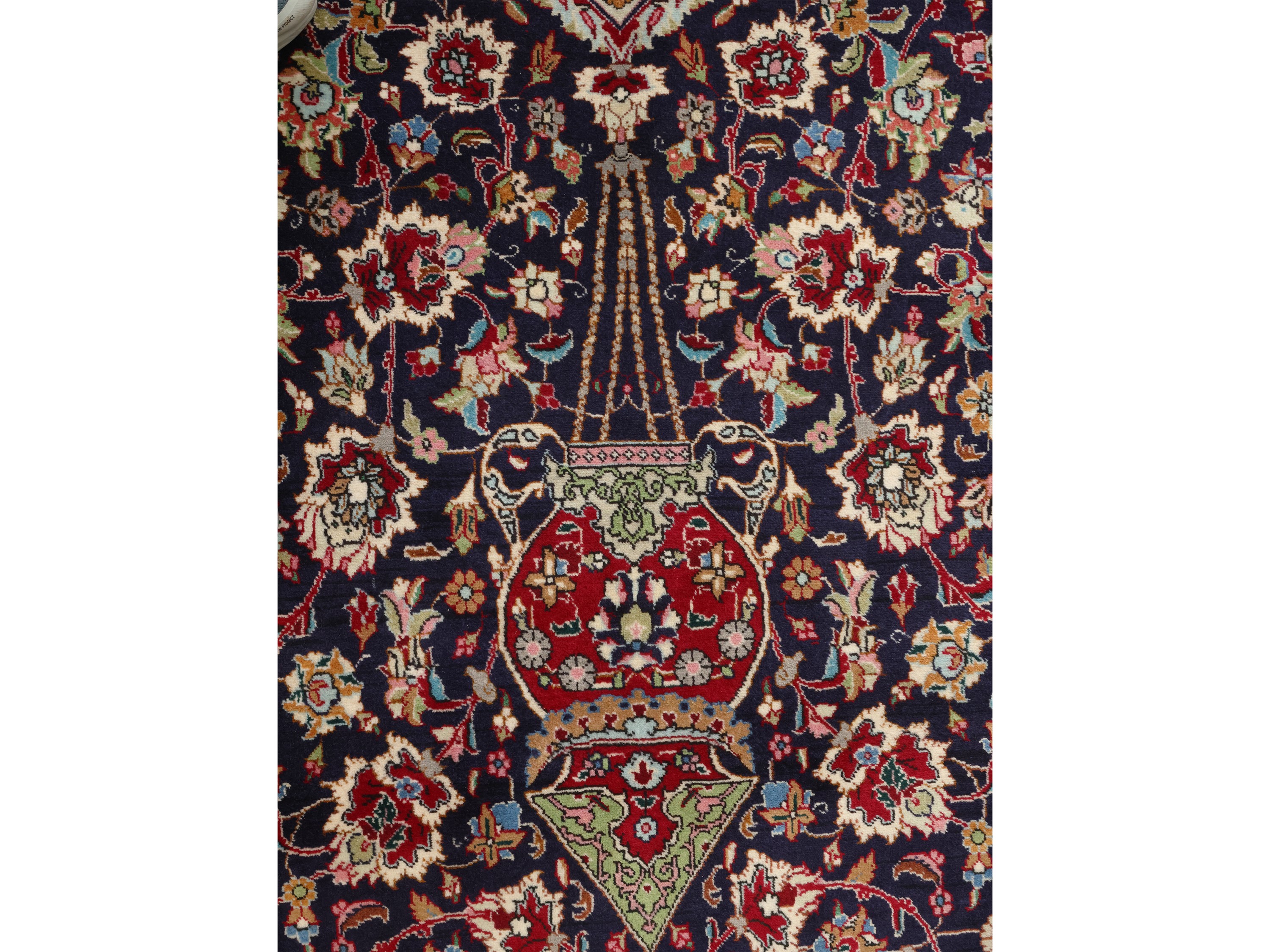 Grande tappeto persiano Tabriz, decorazione floreale con medaglione centrale avorio
