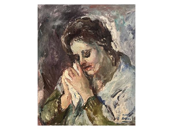 Mario Bucci : Ragazza che piange  - Asta Déballage. Occasioni in asta - Maison Bibelot - Casa d'Aste Firenze - Milano