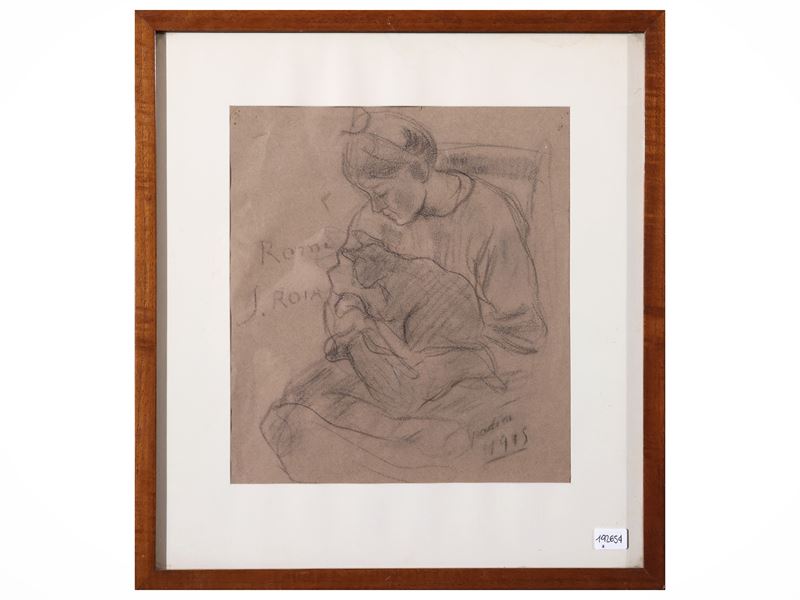 Armando Spadini - Donna Seduta con Gatto 1915