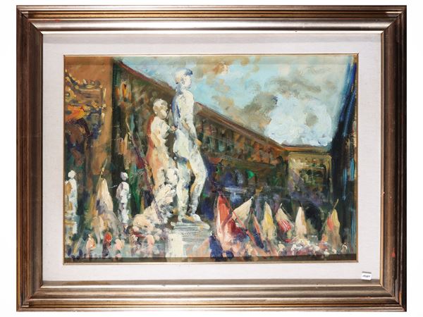 Emanuele Cappello - Flag-wavers in the Uffizi square