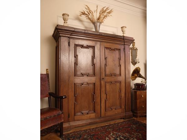 Large walnut wardrobe