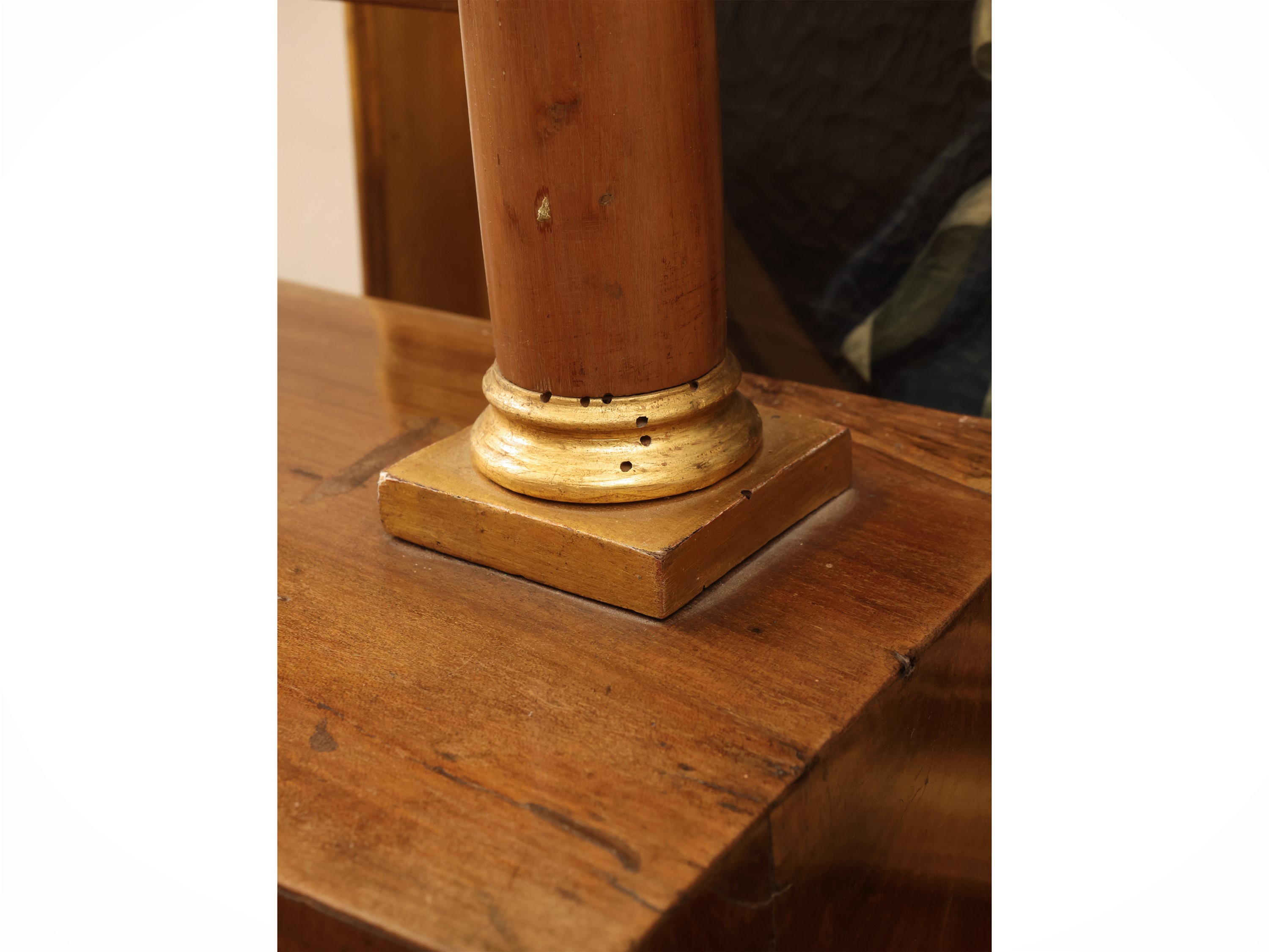 Specchiera a psiche da toilette, specchio orientabile in legno di ciliegio (prima metà del XIX se...