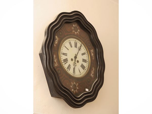 Wall clock with an ebonised wooden frame  (France, second half of XIX Century)  - Auction Florentine Residences - Maison Bibelot - Casa d'Aste Firenze - Milano