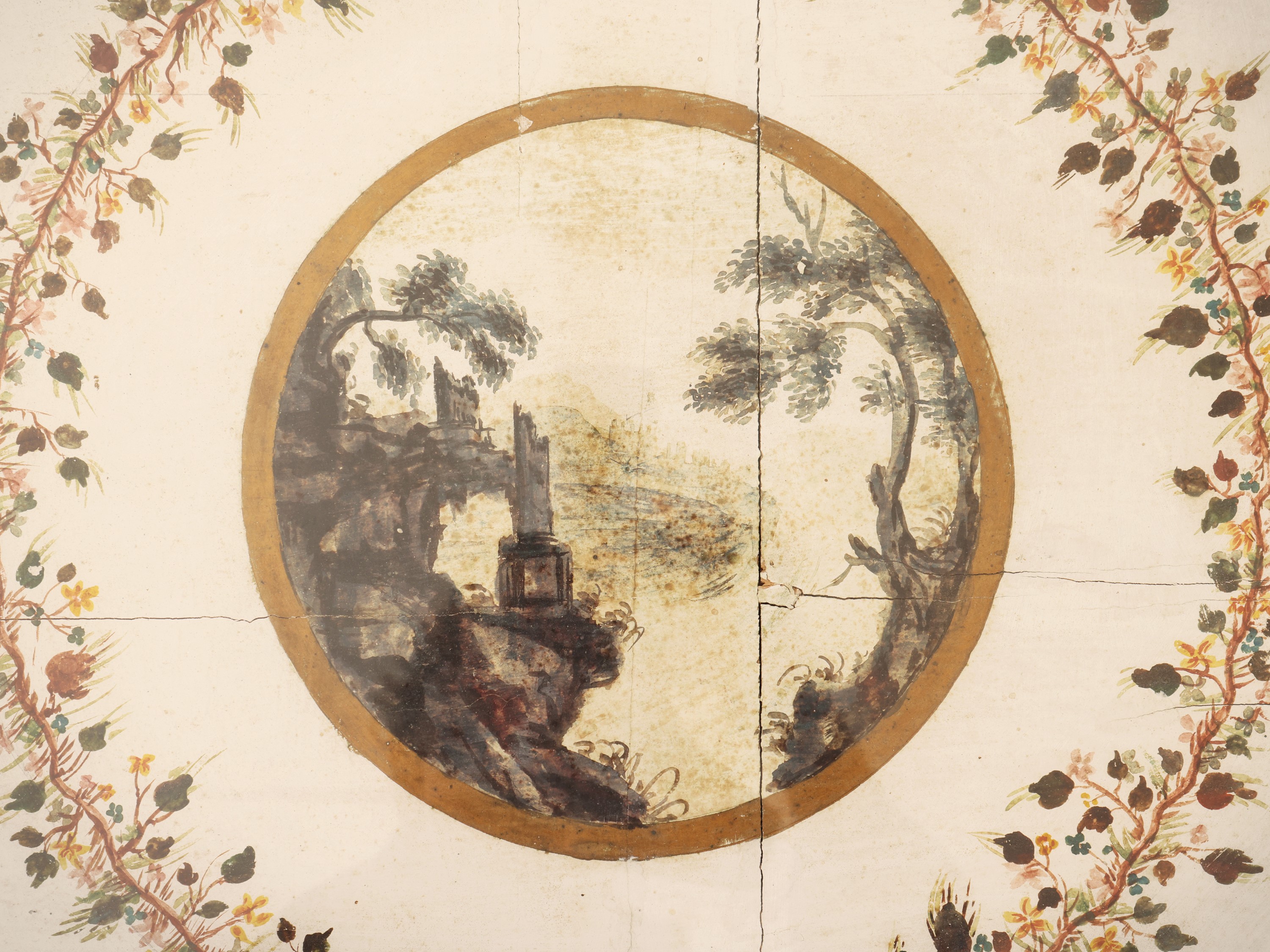 Surtout de table, fine XVIII secolo, legno dipinto e dorato