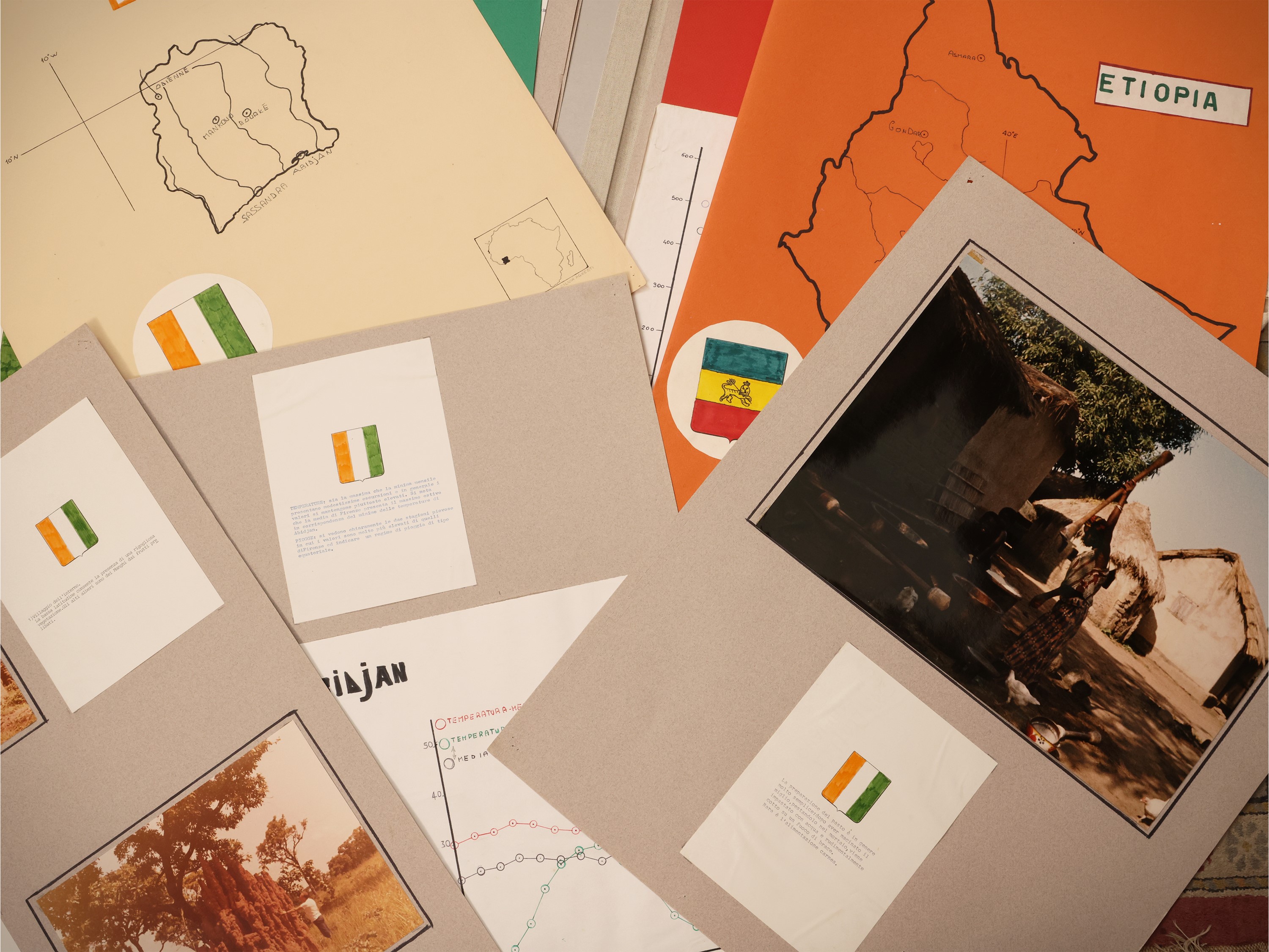 Raccolta fotografica a colori dell’Africa, vedute della Costa d’Avorio ed Etiopia
