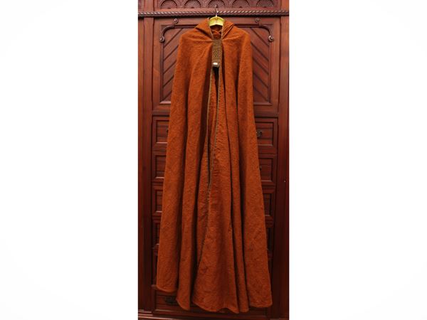 Antique rust-colored Berber wool cloak