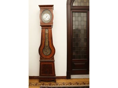 Orologio a torre, legno dipinto e metallo smaltato, metà XIX secolo