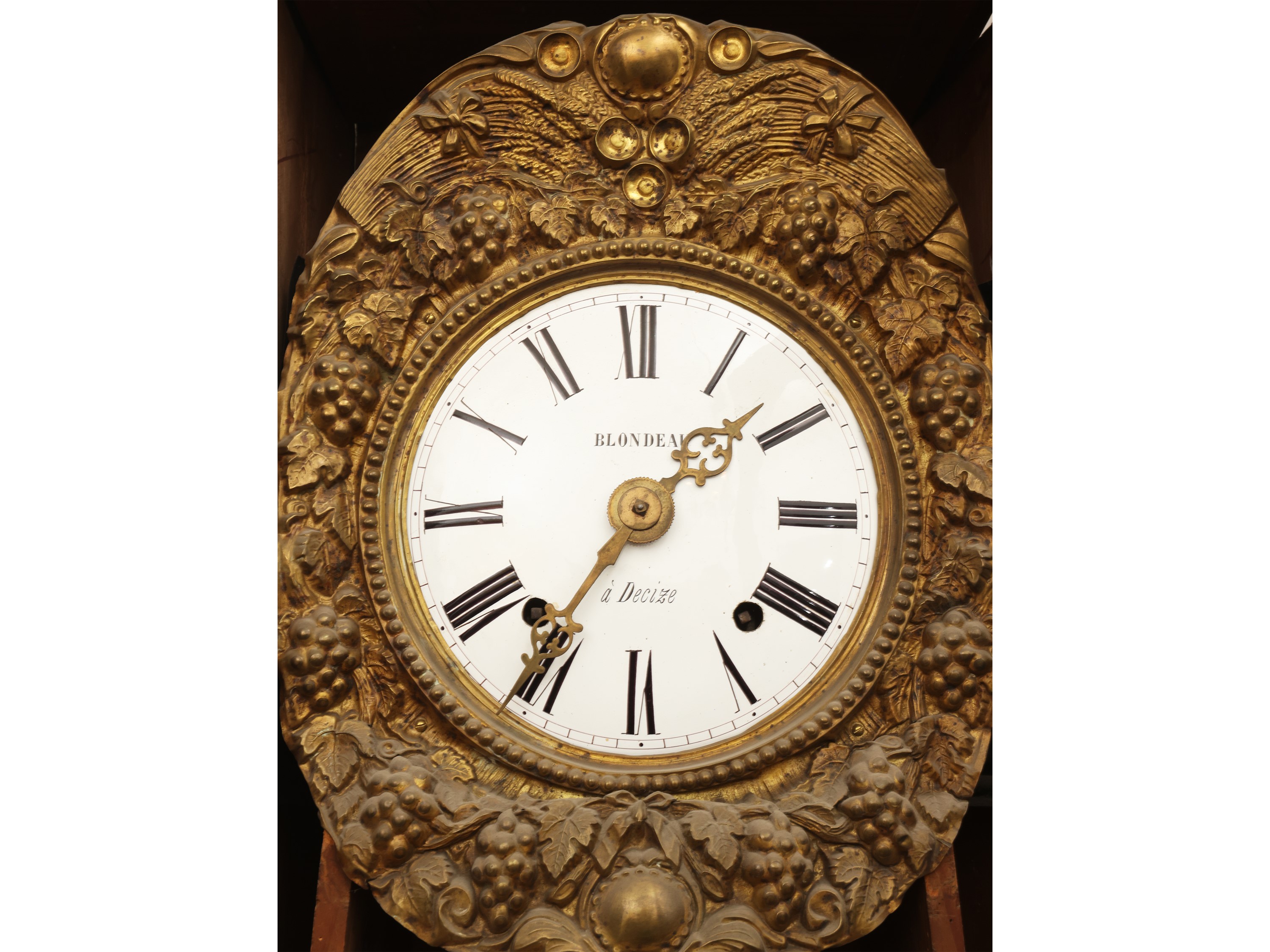 Orologio a torre, legno dipinto e metallo smaltato, metà XIX secolo