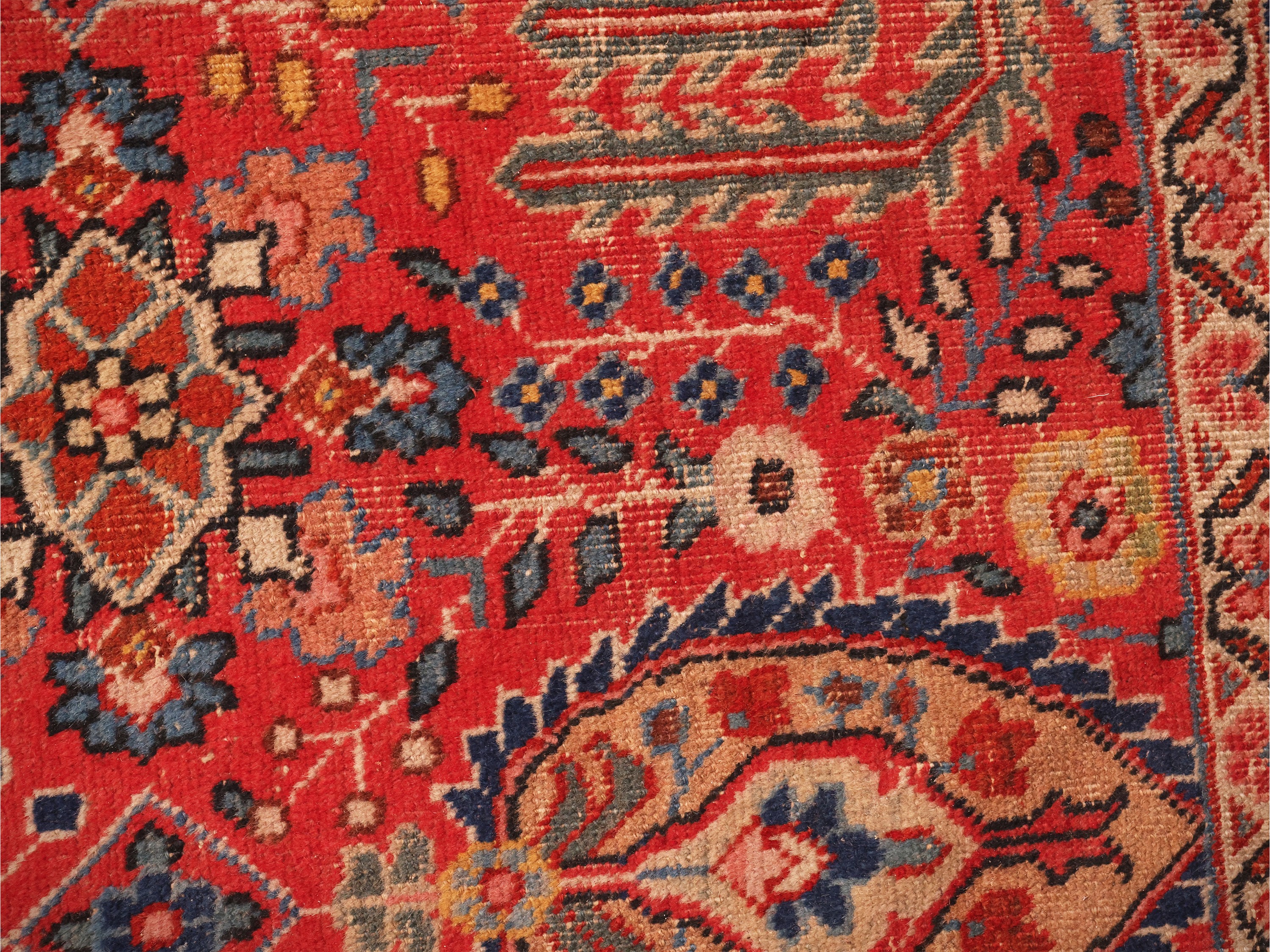 Tappeto persiano a fondo rosato, decorazione floreale in rapé, cm 282x210
