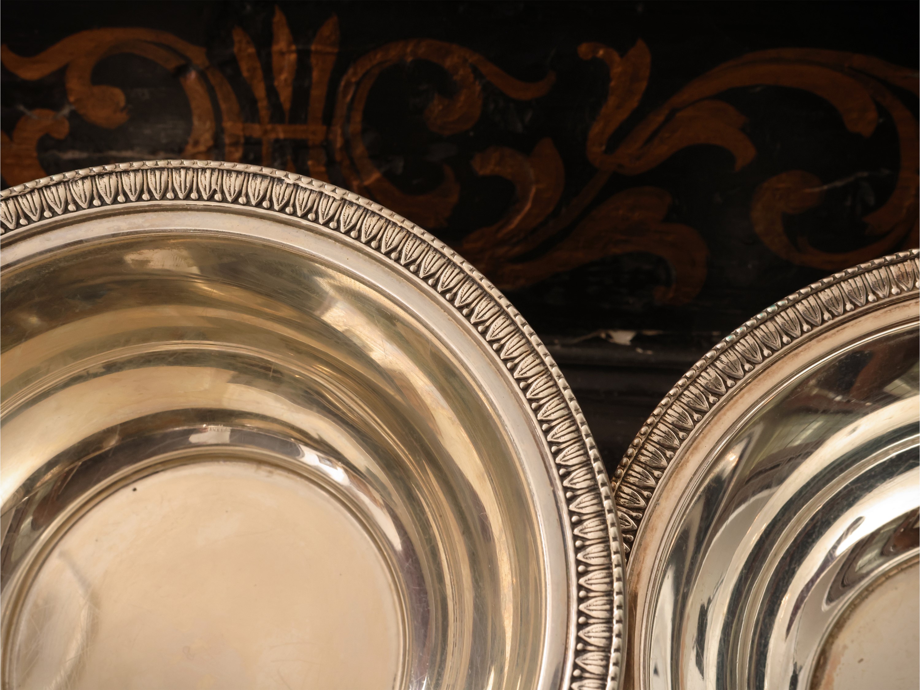 Dieci coppette lavadita, argento in stile Impero