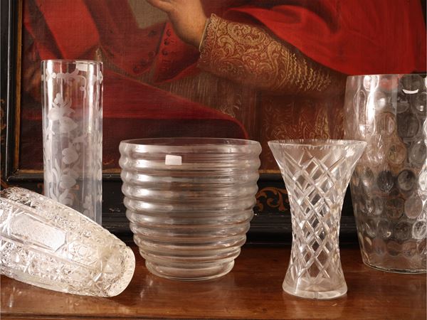 Five flower vases